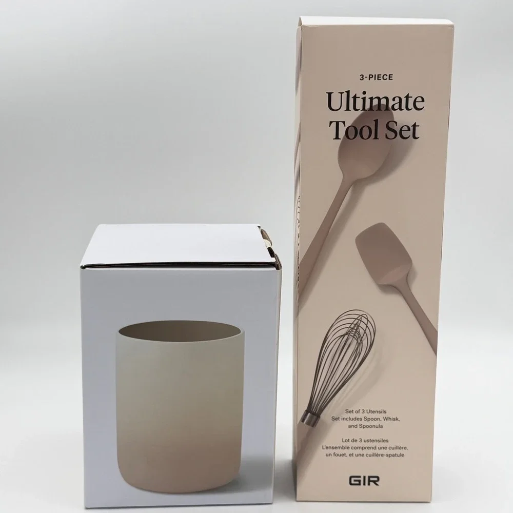 GIR Utensil Holder and 3-Piece‎ Ultimate Tool Set Tan Silicone NEW